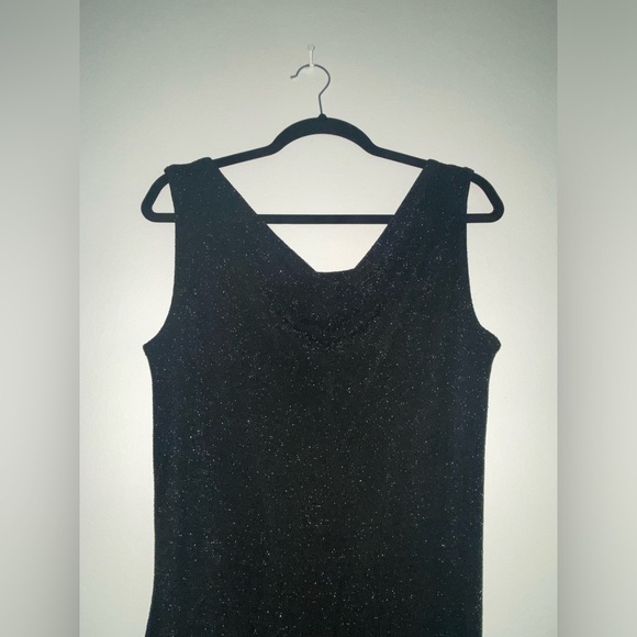 Sparkly Black Scoop Neck Maxi Dress - Picture 5 of 7